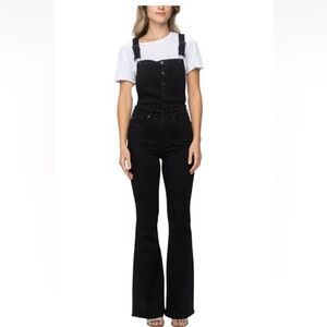 Judy Blue Womens Tummy Control Denim Overalls black size XL